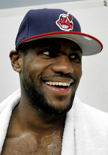 LeBron likes his new Indians hat